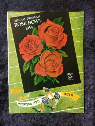 Vintage January 1,  1954 Rose Bowl Michigan State Vs Ucla Football Program 348