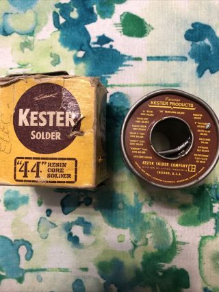Vintage 1 Pound Kester 44 Resin Core Solder With Old Box