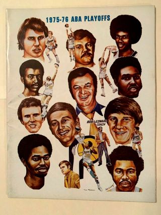 Rare 1975 Indiana Pacers Vs Kentucky Colnels Aba Championship Finals Program Nm