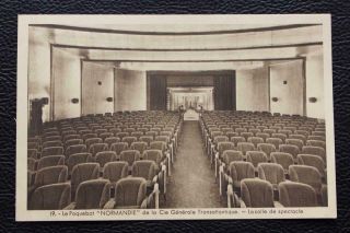 French Line Cgt Ss Normandie Postcard The Theatre
