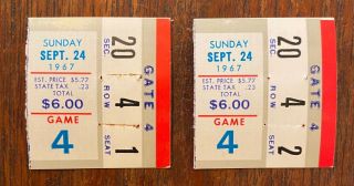 1967 Afl Buffalo Bills Vs Boston Patriots Ticket Stub War Memorial Stadium Pair