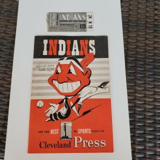 1950 Cleveland Indians Opening Day Ticket & Scorecard - Detroit Tigers