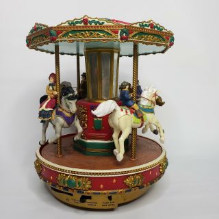 Vintage Mr Christmas Holiday Merry Go Round Musical Music Carousel 50 Songs