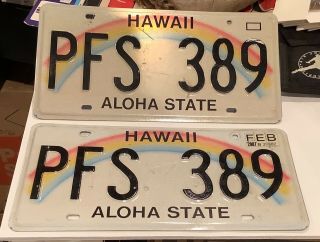 Hawaii Rainbow Aloha State License Plate 2