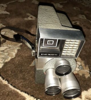 Vintage Wollensak Eye - Matic Model 46 Indoor Outdoor Reel To Reel 8 Mm Camera