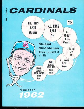 1962 St.  Louis Cardinals Baseball Yearbook With.  75 Label