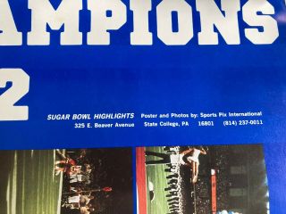 Penn State Nittany Lions,  National Champions Poster,  1982 Sugar Bowl Paterno 2