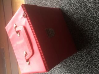 Vintage Red Vinyl Record Storage Carry Case Box For 7 " Singles 1970s