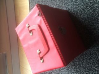 Vintage Red Vinyl Record Storage Carry Case Box For 7 