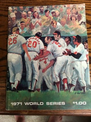 1971 World Series Baseball Program Baltimore Orioles Vs Pittsburgh Pirates