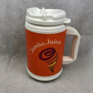 Vintage Whirley Jamba Juice Insulated Travel Mug Coffee Beverage Cup Vtg