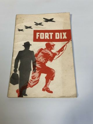 Vtg 1944 Wwii Fort Dix Army Post Basic Training Booklet Guide Book