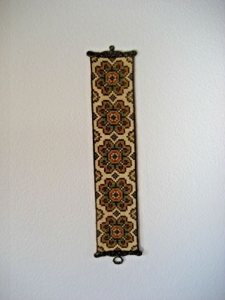 Vintage Klokkestreng Wool Tapestry Bellpull Denmark Wall Decor Folk Art 19