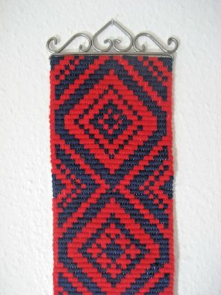 Vintage Klokkestreng Wool Tapestry Bellpull Denmark Wall Decor Folk Art 35