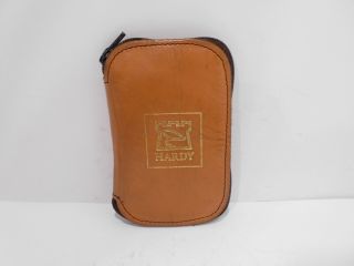 Vintage Hardy Wool Lined Leather Fly Fishing Wallet & Assorted Salmon Flies
