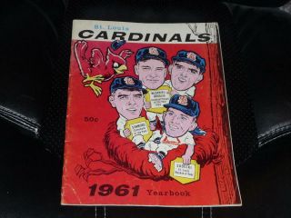 1961 St.  Louis Cardinals Baseball Yearbook Vg - Ex