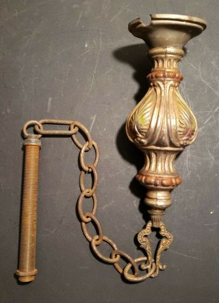 Vintage Brass Chandelier Ornate Hanging Chain Mount Parts