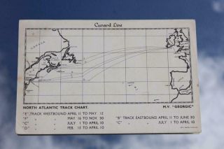 Cunard White Star Line Ships Abstract Of Log Card Mv Georgic Aug 7th 1952