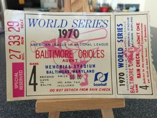 1970 World Series Championship Game 4 Ticket Stub Orioles Game