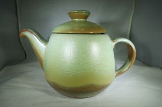 Vintage Frankoma Pottery Teapot & Lid (6t) In Prairie Green - 6½ " Tall