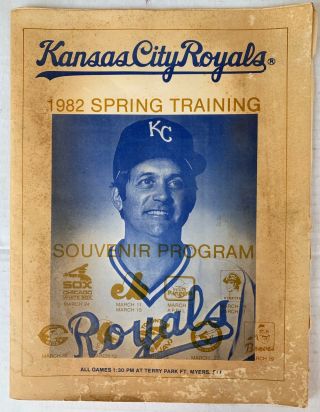 1982 Kansas City Royals Spring Training Souvenir Program,  Ft.  Myers,  Fl
