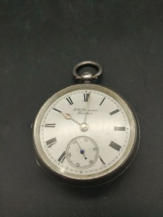 London Antique Solid Silver J.  W.  Benson Gents Fusee Pocket Watch