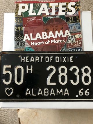 1966 Marshall County Alabama “pickup Truck” License Plate