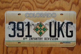 Colorado 4th Infantry Division License Plate