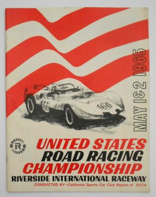 1965 Riverside International Raceway Grand Prix For Sports Cars Program