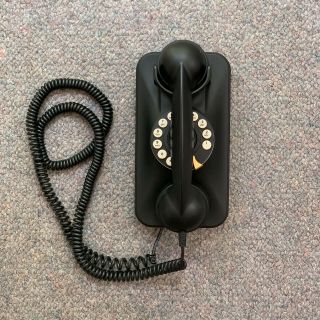 Grand Wall Phone Telephone Retro 80s Vintage Black Rotary