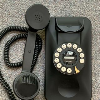 Grand Wall Phone Telephone Retro 80s Vintage Black Rotary 2