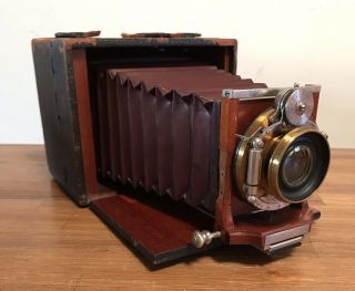 Antique Rochester Optical Co.  Red Bellows Folding Camera - Work