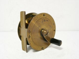 Vintage Antique Allcock 2 1/4 " Brass Crankarm Trout Fly Fishing Reel