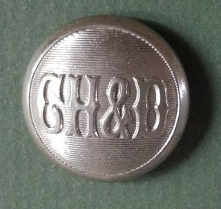 Bb Cincinnati Hamilton & Dayton Railroad Uniform Button Medium Nickel 1915 Die