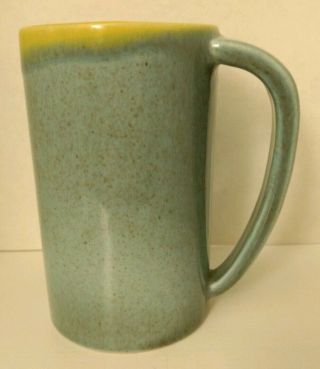 Brimaur Vintage Retro Art Pottery Blue Yellow Drip Large Coffee Tea Mug Cup