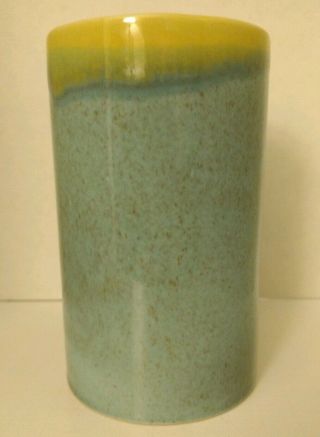 Brimaur Vintage Retro Art Pottery Blue Yellow Drip Large Coffee Tea Mug Cup 2