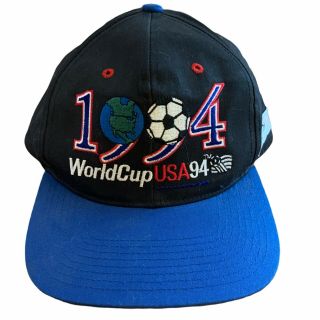 Vintage 90s 1994 World Cup Usa Soccer Snapback Hat Cap 2 Tone Twins Enterprise