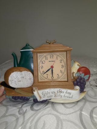 Vintage 1985 Burwood Wall Clock Give Us This Day Our Daily Bread Haven