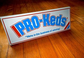 Cool Vintage 1970 ' s Pro Keds basketball shoes store promo display sign 3