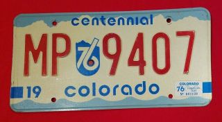 Vintage 1976 Colorado Car Auto Bi Centennial License Plate Tag State Mp 9407