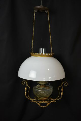 Antique Hanging Oil Lamp Converted To Electric
