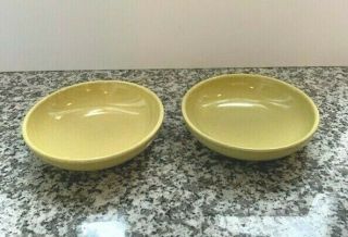 Vintage Russel Wright Iroquois Casual Chartreuse Bowl Set Of 2 5.  5 " Bowls