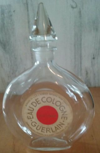Vintage Guerlain Shalimar Eau De Cologne 3 Oz.  Perfume Bottle Empty
