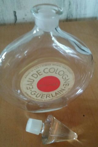 Vintage Guerlain Shalimar Eau De Cologne 3 oz.  Perfume Bottle Empty 3