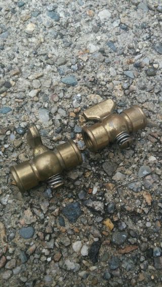 Vintage 1/2 Inch Thread Brass Drain Pet Cock Shut Off Valve Fuel Gas Oil Air