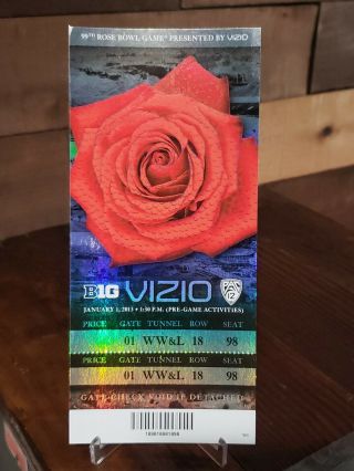 2013 Rose Bowl College Football Ticket Stub Wisconsin Vs Stanford