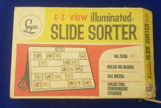 Vintage Logan E - Z View Illuminated Slide Sorter & Viewer W/ Box
