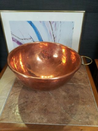 Antique Arts And Crafts Hammered Copper Bowl - - Vgc Kitchenalia - - - Stylish