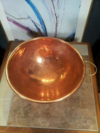 Antique Arts and Crafts Hammered Copper Bowl - - Vgc Kitchenalia - - - Stylish 2
