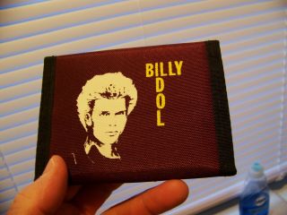 Nos Vintage 1980s Billy Idol Lp Music Record Art Nylon Bi - Fold Wallet Maroon